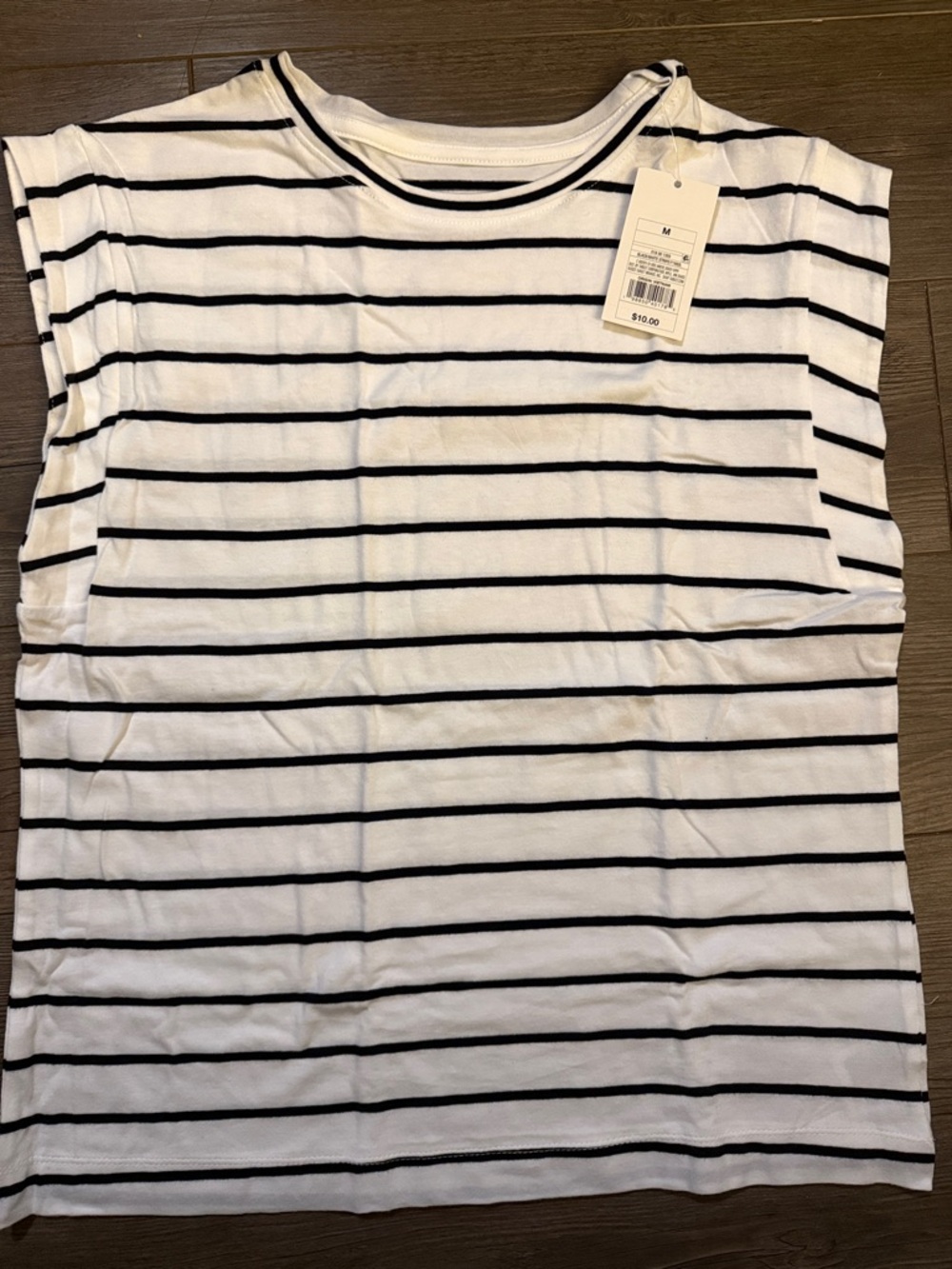 Target Black and White Striped Sleeveless Top